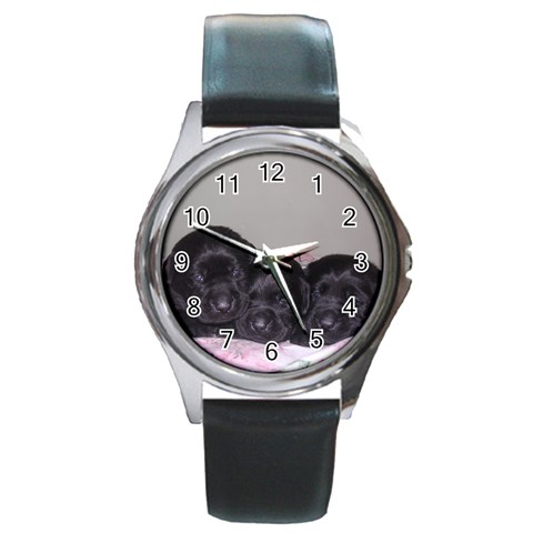 Labrador Retriever Dog Round Metal Watch from ArtsNow.com Front