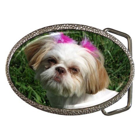 Shih Tzu Dog Belt Buckle from ArtsNow.com Front