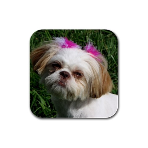 Shih Tzu Dog Rubber Square Coaster (4 pack) from ArtsNow.com Front