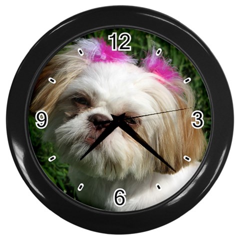 Shih Tzu Dog Wall Clock (Black) from ArtsNow.com Front