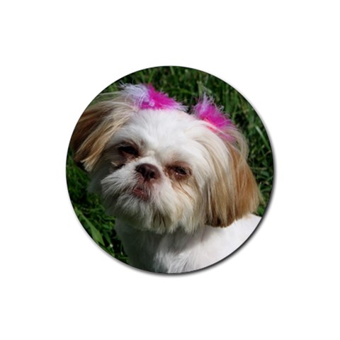 Shih Tzu Dog Rubber Round Coaster (4 pack) from ArtsNow.com Front