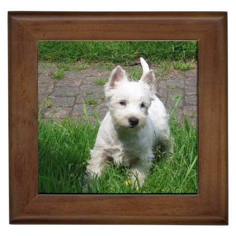 West Highland White Terrier Westie Dog Framed Tile from ArtsNow.com Front