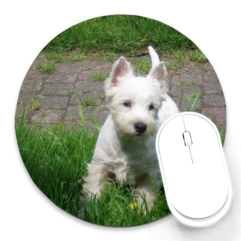 West Highland White Terrier Westie Dog Round Mousepad from ArtsNow.com Front