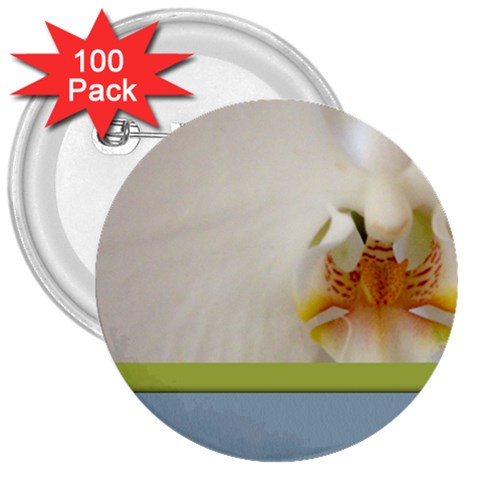 Wedding Orchid 3  Button (100 pack) from ArtsNow.com Front