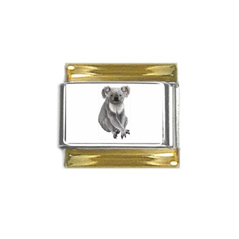 Koala Gold Trim Italian Charm (9mm) from ArtsNow.com Front