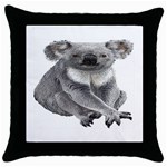 Koala Throw Pillow Case (Black)