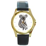 Koala Round Gold Metal Watch