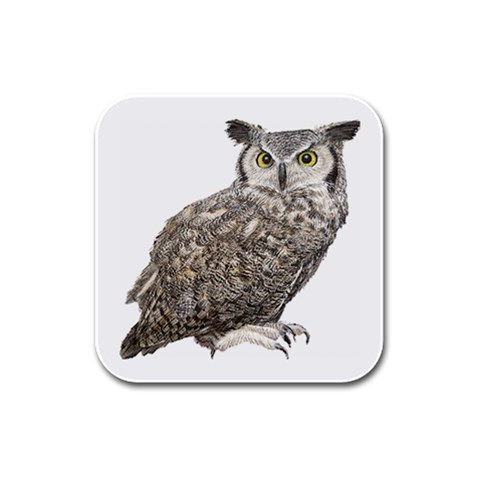 Owl Rubber Square Coaster (4 pack) from ArtsNow.com Front