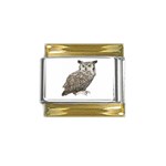 Owl Gold Trim Italian Charm (9mm)