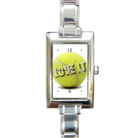 Tennis Ball Rectangular Italian Charm Watch from ArtsNow.com Front