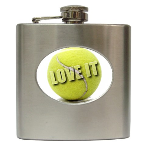 Tennis Ball Hip Flask (6 oz) from ArtsNow.com Front