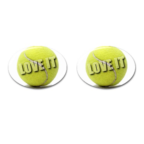 Tennis Ball Cufflinks (Oval) from ArtsNow.com Front(Pair)