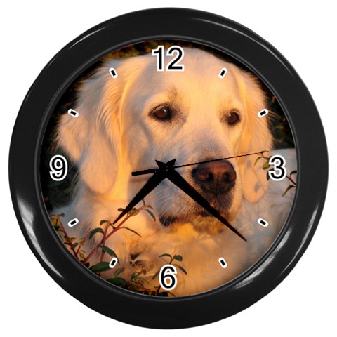 Golden Retriever Dog Wall Clock (Black) from ArtsNow.com Front