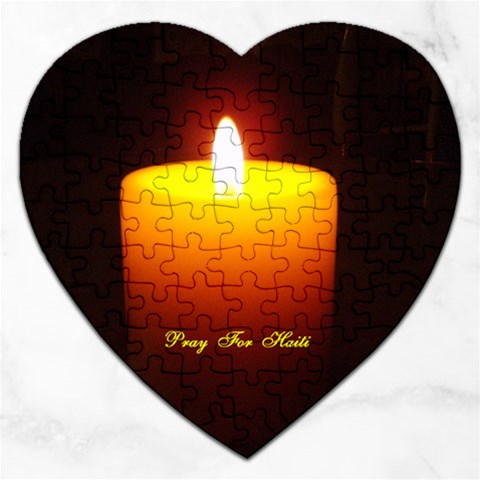 Candlelite Vigil for Haiti Jigsaw Puzzle (Heart) from ArtsNow.com Front