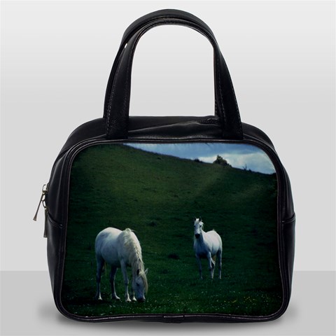 Two White Horses 0002 Classic Handbag (Two Sides) from ArtsNow.com Back