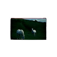 Two White Horses 0002 Cosmetic Bag (Small) from ArtsNow.com Back