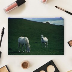 Two White Horses 0002 Cosmetic Bag (Large) from ArtsNow.com Back