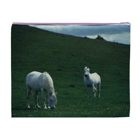 Two White Horses 0002 Cosmetic Bag (XL) from ArtsNow.com Back