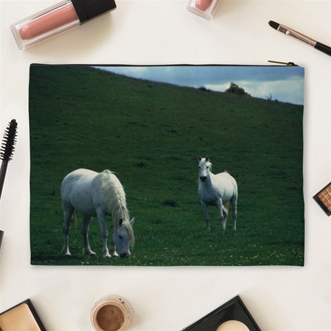 Two White Horses 0002 Cosmetic Bag (XL) from ArtsNow.com Back