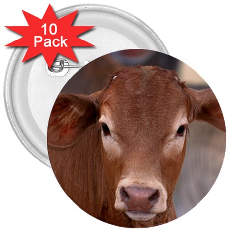 Brown Cow  0003 3  Button (10 pack) from ArtsNow.com Front