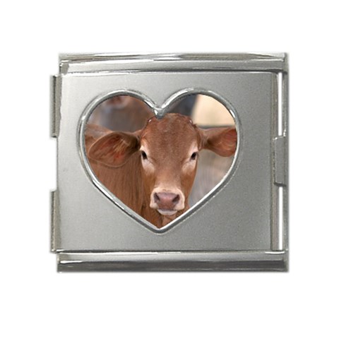 Brown Cow  0003 Mega Link Heart Italian Charm (18mm) from ArtsNow.com Front