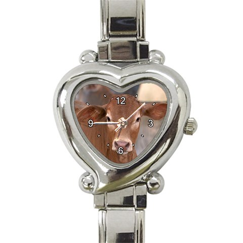 Brown Cow  0003 Heart Italian Charm Watch from ArtsNow.com Front