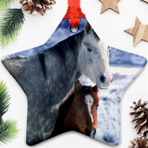 Winter Horses 0004 Ornament (Star) from ArtsNow.com Front