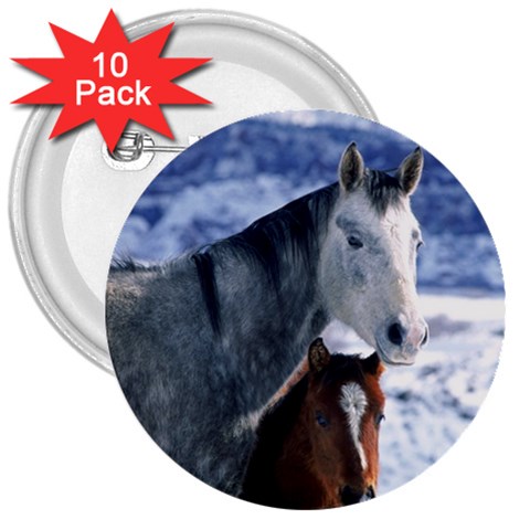 Winter Horses 0004 3  Button (10 pack) from ArtsNow.com Front