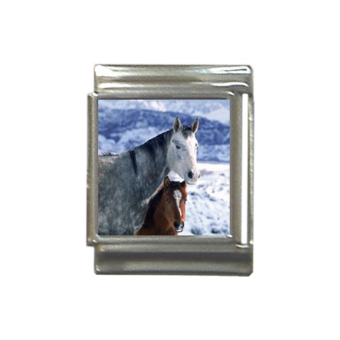 Winter Horses 0004 Italian Charm (13mm) from ArtsNow.com Front