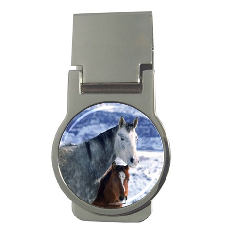 Winter Horses 0004 Money Clip (Round) from ArtsNow.com Front