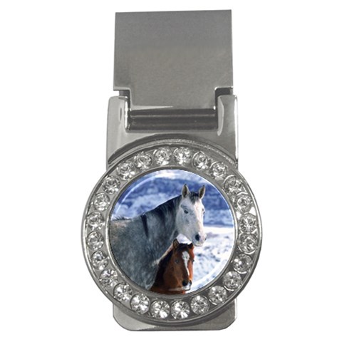 Winter Horses 0004 Money Clip (CZ) from ArtsNow.com Front