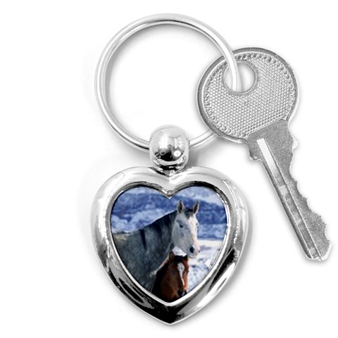 Winter Horses 0004 Key Chain (Heart) from ArtsNow.com Front