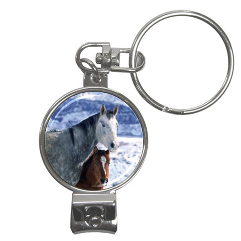 Winter Horses 0004 Nail Clippers Key Chain from ArtsNow.com Front