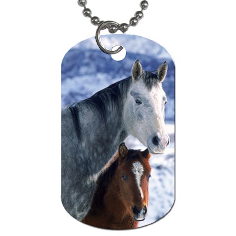 Winter Horses 0004 Dog Tag (One Side) from ArtsNow.com Front