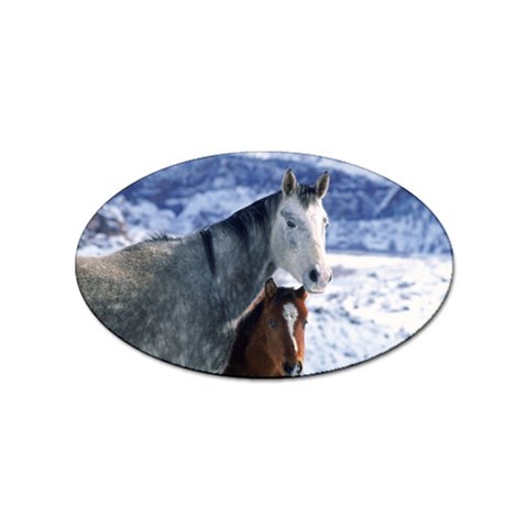 Winter Horses 0004 Sticker Oval (10 pack) from ArtsNow.com Front