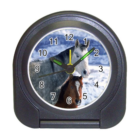 Winter Horses 0004 Travel Alarm Clock from ArtsNow.com Front