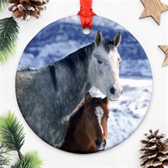 Winter Horses 0004 Round Ornament (Two Sides) from ArtsNow.com Front