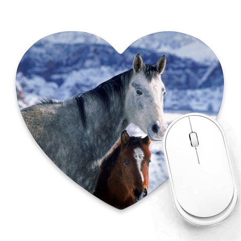 Winter Horses 0004 Mousepad (Heart) from ArtsNow.com Front