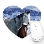 Winter Horses 0004 Mousepad (Heart)