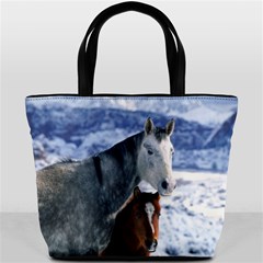 Winter Horses 0004 Bucket Bag from ArtsNow.com Front