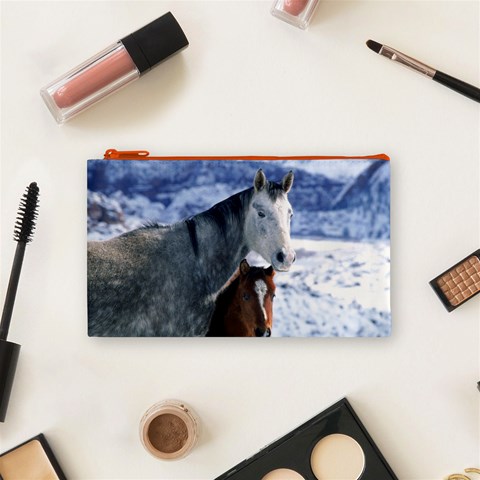 Winter Horses 0004 Cosmetic Bag (Small) from ArtsNow.com Front