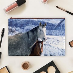 Winter Horses 0004 Cosmetic Bag (Large) from ArtsNow.com Front