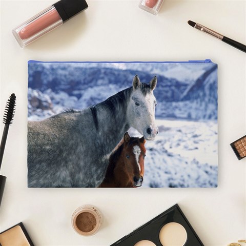 Winter Horses 0004 Cosmetic Bag (Large) from ArtsNow.com Back