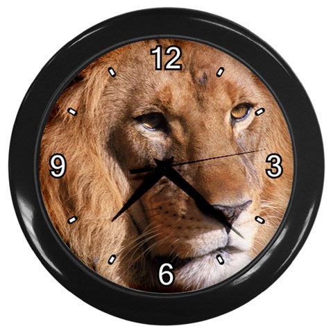 Lion 0006 Wall Clock (Black) from ArtsNow.com Front