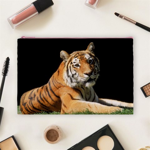 Tiger 0007 Cosmetic Bag (Large) from ArtsNow.com Front