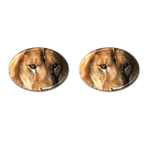 Lion 0008 Cufflinks (Oval) from ArtsNow.com Front(Pair)