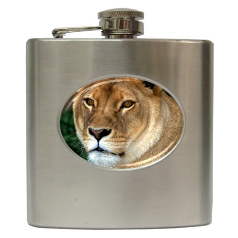 Lioness 0009 Hip Flask (6 oz) from ArtsNow.com Front