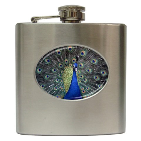 Peocock 0010 Hip Flask (6 oz) from ArtsNow.com Front