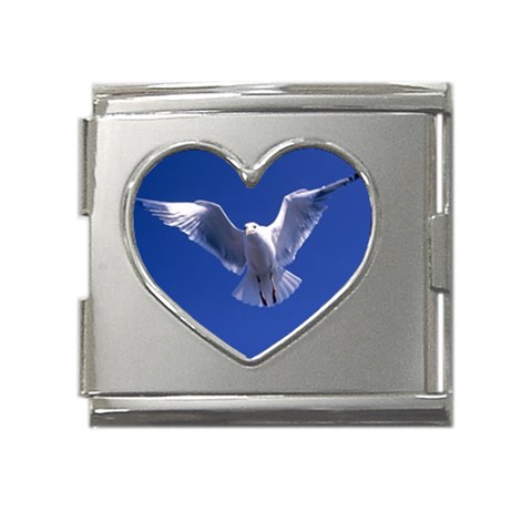 Seagull 0011 Mega Link Heart Italian Charm (18mm) from ArtsNow.com Front