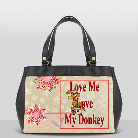 Love my donkey Oversize Office Handbag (Two Sides) from ArtsNow.com Back